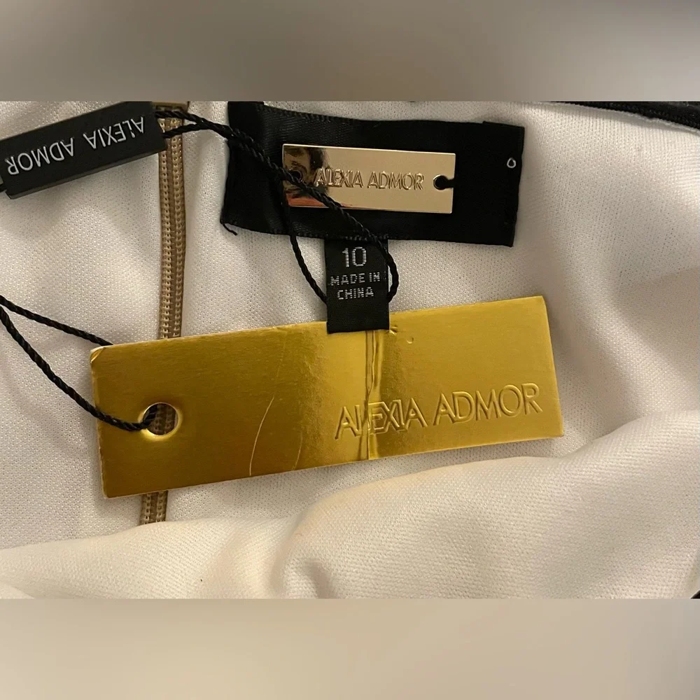 🌹🆕 Alexia Admor Embroidered fit and flare Sequin Formal Wedding Dress Size 10 - Picture 9 of 16